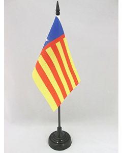 DRAPEAU DE TABLE VALENCE INDÉPENDENTISTE 15x10cm - PETIT DRAPEAUX DE BUREAU SENYERA VALENCIA - COMMUNAUTÉ VALENCIENNE 10 x 15 cm