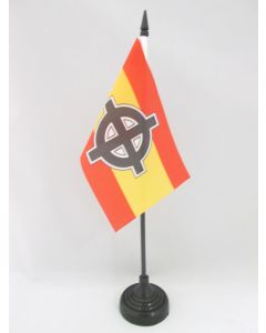DRAPEAU DE TABLE ESPAGNE CROIX CELTIQUE 15x10cm - PETIT DRAPEAUX DE BUREAU NATIONALISTE ESPAGNOL 10 x 15 cm
