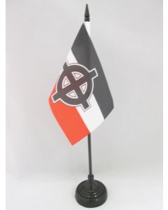 DRAPEAU DE TABLE EMPIRE ALLEMAND CROIX CELTIQUE 15x10cm - PETIT DRAPEAUX DE BUREAU NATIONALISTE ALLEMAGNE 10 x 15 cm