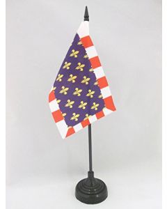 DRAPEAU DE TABLE PROVINCE DE TOURAINE 15x10cm - PETIT DRAPEAUX DE BUREAU TOURS - FRANCE 10 x 15 cm