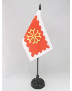 DRAPEAU DE TABLE AUDE 15x10cm - PETIT DRAPEAUX DE BUREAU DÉPARTEMENT FRANÇAIS - LANGUEDOC-ROUSSILLON 10 x 15 cm