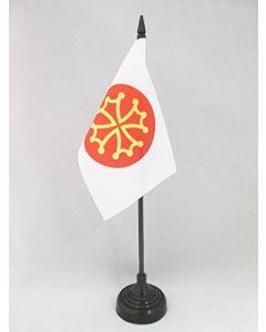 DRAPEAU DE TABLE HÉRAULT 15x10cm - PETIT DRAPEAUX DE BUREAU DÉPARTEMENT FRANÇAIS - LANGUEDOC-ROUSSILLON 10 x 15 cm