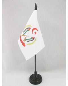 DRAPEAU DE TABLE ARMES FRONT POLISARIO SAHARA OCCIDENTAL 15x10cm - PETIT DRAPEAUX DE BUREAU FRENTE POPULAR SAHRAOUI 10 x 15 cm