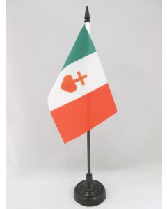 DRAPEAU DE TABLE ITALIE SACRÉ C?UR DE JÉSUS 15x10cm - PETIT DRAPEAUX DE BUREAU ITALIEN CATHOLIQUE 10 x 15 cm