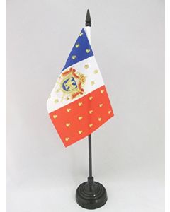 DRAPEAU DE TABLE ETENDARD DE NAPOLÉON III 15x10cm - PETIT DRAPEAUX DE BUREAU SECOND EMPIRE FRANCE 10 x 15 cm