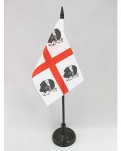 DRAPEAU DE TABLE SARDAIGNE NATIONALISTE SARDISME 15x10cm - PETIT DRAPEAUX DE BUREAU NATIONALISME SARDE 10 x 15 cm