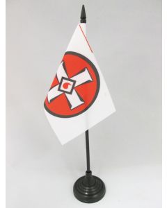 DRAPEAU DE TABLE CROIX KU KLUX KLAN 15x10cm - PETIT DRAPEAUX DE BUREAU DU KKK 10 x 15 cm