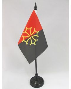 DRAPEAU DE TABLE OCCITANIE TOLOSA 15x10cm - PETIT DRAPEAUX DE BUREAU OCCITAN 10 x 15 cm