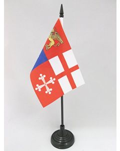 DRAPEAU DE TABLE ITALIE 4 RÉPUBLIQUES MARITIMES 15x10cm - PETIT DRAPEAUX DE BUREAU NAVAL ITALIEN 10 x 15 cm