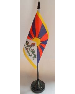 DRAPEAU DE TABLE TIBET 15x10cm - PETIT DRAPEAUX DE BUREAU TIBÉTAIN 10 x 15 cm