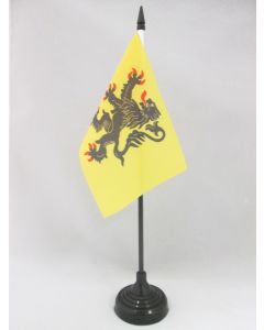 DRAPEAU DE TABLE FLANDRE 15x10cm - PETIT DRAPEAUX DE BUREAU FLAMAND - FLANDRES - BELGIQUE 10 x 15 cm