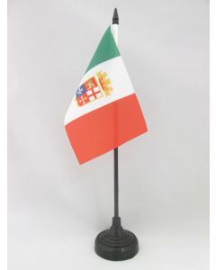 DRAPEAU DE TABLE NAVAL MILITAIRE DE L\'ITALIE 15x10cm - PETIT DRAPEAUX DE BUREAU ITALIEN 10 x 15 cm
