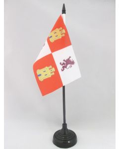 DRAPEAU DE TABLE CASTILLE-ET-LEON 15x10cm - PETIT DRAPEAUX DE BUREAU DE CASTILLA Y LEÓN - ESPAGNE 10 x 15 cm