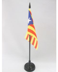 DRAPEAU DE TABLE CATALOGNE ESTELADA 15x10cm - PETIT DRAPEAUX DE BUREAU CATALAN INDÉPENDENTISTE - CATALUÑA 10 x 15 cm