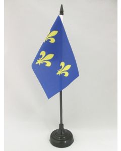 DRAPEAU DE TABLE ILE-DE-FRANCE 15x10cm - PETIT DRAPEAUX DE BUREAU FRANCILIEN - PROVINCE 10 x 15 cm