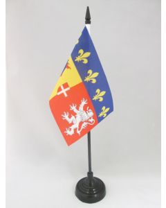 DRAPEAU DE TABLE RHÔNE-ALPES 15x10cm - PETIT DRAPEAUX DE BUREAU RHÔNALPIN - FRANCE 10 x 15 cm