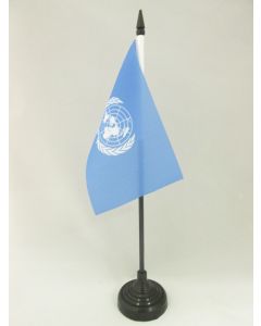 DRAPEAU DE TABLE ONU 15x10cm - PETIT DRAPEAUX DE BUREAU DES NATIONS UNIES 10 x 15 cm