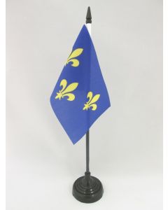DRAPEAU DE TABLE 3 FLEUR DE LYS BLEU ET OR 15x10cm - PETIT DRAPEAUX DE BUREAU ROYAUME DE FRANCE 10 x 15 cm