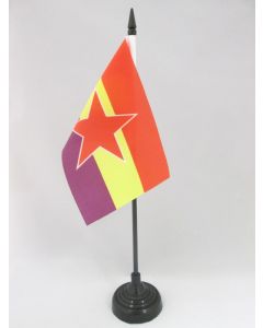 DRAPEAU DE TABLE ESPAGNOL RÉPUBLICAIN ARMÉE POPULAIRE 15x10cm - PETIT DRAPEAUX DE BUREAU ESPAGNE RÉPUBLICAINE 10 x 15 cm