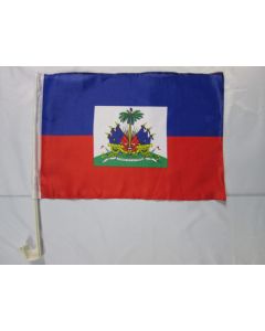 Drapeau de voiture HAÏTI 45x30cm - Carflag HAÏTIEN 30 x 45 cm