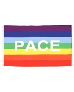 DRAPEAU PAIX 90x60cm - DRAPEAU ARC-EN-CIEL - PACE RAINBOW 60 x 90 cm - DRAPEAUX