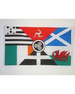 DRAPEAU CELTIQUE MULTI 90x60cm - DRAPEAU CELTE - PAYS CELTES 60 x 90 cm - DRAPEAUX