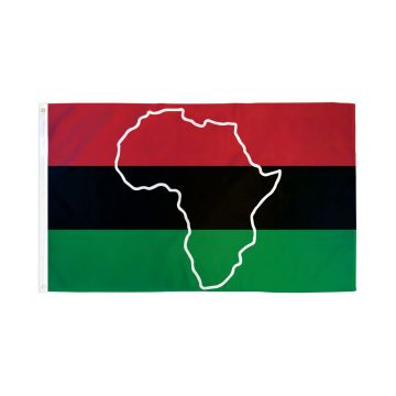 DRAPEAU AFRO-AMÉRICAIN AVEC CARTE 150x90cm - DRAPEAU AFRICAIN - AFRIQUE 90 x 150 cm - DRAPEAUX