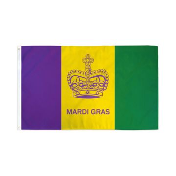 DRAPEAU MARDI GRAS COURONNE 150x90cm - DRAPEAU DU CARNAVAL 90 x 150 cm - DRAPEAUX
