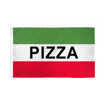 DRAPEAU PIZZA ITALIENNE 150x90cm - DRAPEAU PIZZAS 90 x 150 cm - DRAPEAUX