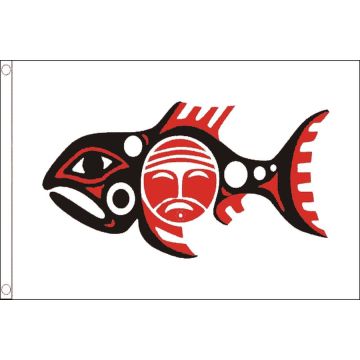DRAPEAU TRIBU CHINOOK 150x90cm - DRAPEAU AMÍ?RINDIENS CHINOOKAN 90 x 150 cm - DRAPEAUX