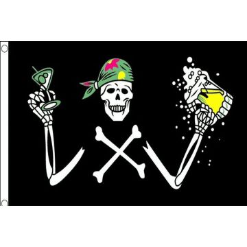 DRAPEAU PIRATE BUVEUR DE BIÍ?RES 150x90cm - DRAPEAU C\'EST LA FÍ?TE 90 x 150 cm - DRAPEAUX