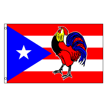 DRAPEAU PORTO RICO COQ 150x90cm - DRAPEAU PORTORICAIN - PUERTO RICO 90 x 150 cm - DRAPEAUX