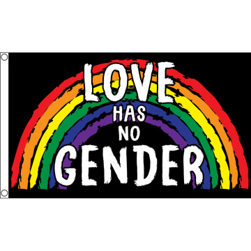 DRAPEAU LGBT L\'AMOUR N\'A PAS DE GENRE 150x90cm - DRAPEAU LOVE HAS NO GENDER 90 x 150 cm - DRAPEAUX