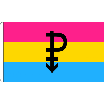 DRAPEAU LGBT PANSEXUALITÉ SYMBOLE NOIR 150x90cm - DRAPEAU OMNISEXUALITÉ - PANSEXUEL 90 x 150 cm - DRAPEAUX