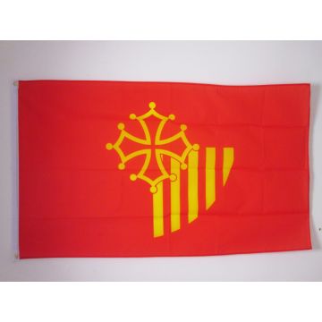 DRAPEAU LANGUEDOC-ROUSSILLON 150x90cm - DRAPEAU LANGUEDOCIEN - FRANCE 90 x 150 cm - DRAPEAUX