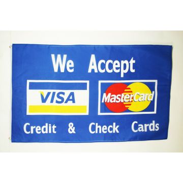 DRAPEAU VISA MASTERCARD 150x90cm - DRAPEAU COMMERÇANT - CARTE BANCAIRE 90 x 150 cm - DRAPEAUX
