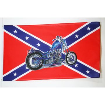 DRAPEAU SUDISTE MOTO 150x90cm - DRAPEAU REBEL - ETATS CONFÉDÉRÉS D\'AMÉRIQUE 90 x 150 cm Polyester léger