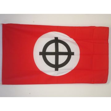 DRAPEAU CROIX CELTIQUE ROUGE 90x60cm - DRAPEAU CROIX NIMBÉE - CHRISTIANNISME 60 x 90 cm - DRAPEAUX