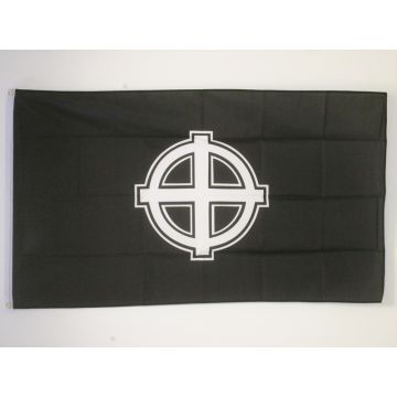 DRAPEAU CROIX CELTIQUE NOIRE 150x90cm - DRAPEAU CROIX NIMBÉE - CHRISTIANNISME 90 x 150 cm - DRAPEAUX
