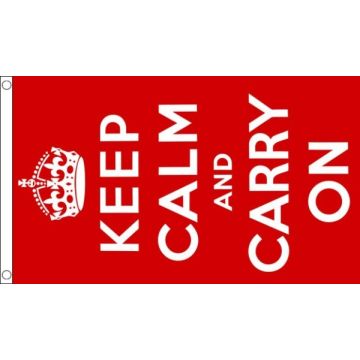 DRAPEAU KEEP CALM AND CARRY ON 150x90cm - DRAPEAU ANGLAIS - ROYAUME-UNI - UK 90 x 150 cm - DRAPEAUX