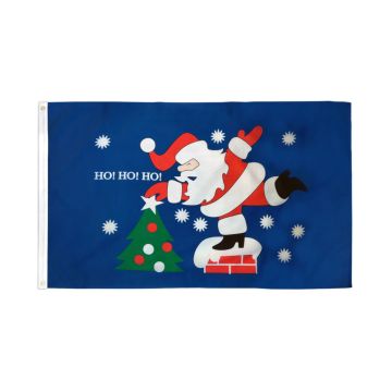 DRAPEAU PÍ?RE NOÍ?L HO HO HO 90x60cm - DRAPEAU SANTA CHRISTMAS 60 x 90 cm - DRAPEAUX