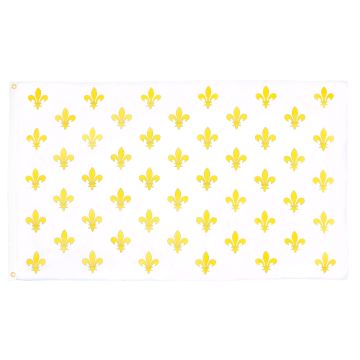 DRAPEAU FLEUR DE LYS BLANC ET OR 150x90cm - DRAPEAU ROYAL FRANÇAIS 90 x 150 cm - DRAPEAUX
