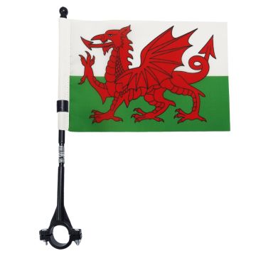 DRAPEAU DE VELO PAYS DE GALLES 21x14cm - PETIT BIKE FLAG GALLOIS 14 x 21 cm