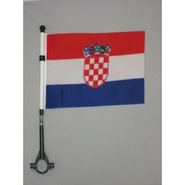 DRAPEAU DE VELO CROATIE 21x14cm - PETIT BIKE FLAG CROATE 14 x 21 cm
