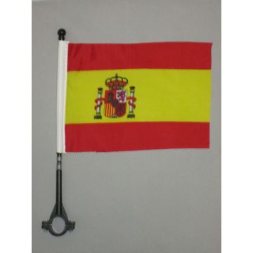 DRAPEAU DE VELO ESPAGNE 21x14cm - PETIT BIKE FLAG ESPAGNOL 14 x 21 cm