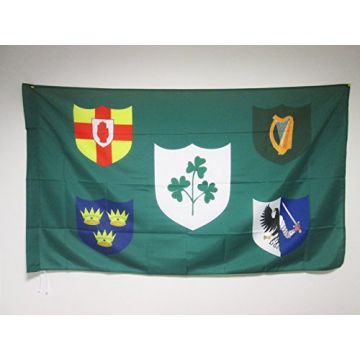 DRAPEAU IRLANDE RUGBY IRFU 150x90cm - DRAPEAU DU XV IRLANDAIS 90 x 150 cm Fourreau pour hampe