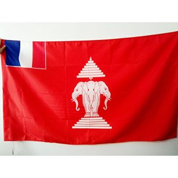 DRAPEAU PROTECTORAT FRANÍ?AIS DU LAOS 150x90cm - DRAPEAU INDOCHINE FRANÍ?AISE 90 x 150 cm Fourreau pour hampe