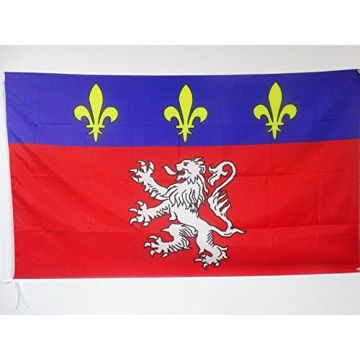 DRAPEAU PROVINCE DU LYONNAIS 150x90cm - DRAPEAU DE LYON 90 x 150 cm Fourreau pour hampe