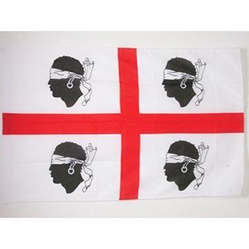 DRAPEAU SARDAIGNE NATIONALISTE SARDISME 150x90cm - DRAPEAU NATIONALISME SARDE 90 x 150 cm Fourreau pour hampe