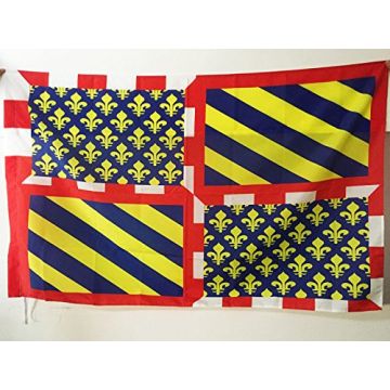 DRAPEAU PROVINCE DE BOURGOGNE 150x90cm - DRAPEAU BOURGUIGNON 90 x 150 cm Fourreau pour hampe